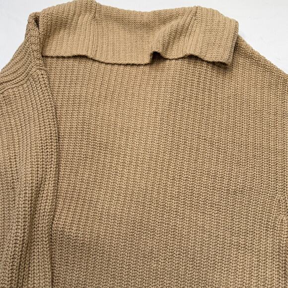 Free People Swim Too Deep Oversized Chunky Knit Cardigan Tan Size M - Picture 9 of 10